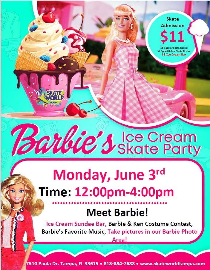Barbie's Ice Cream Skate Party!
