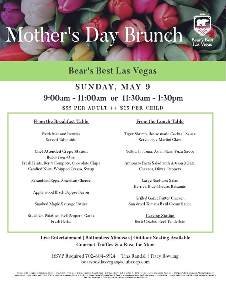 Mothers Day Brunch, Bear's Best Las Vegas, 9 May 2021