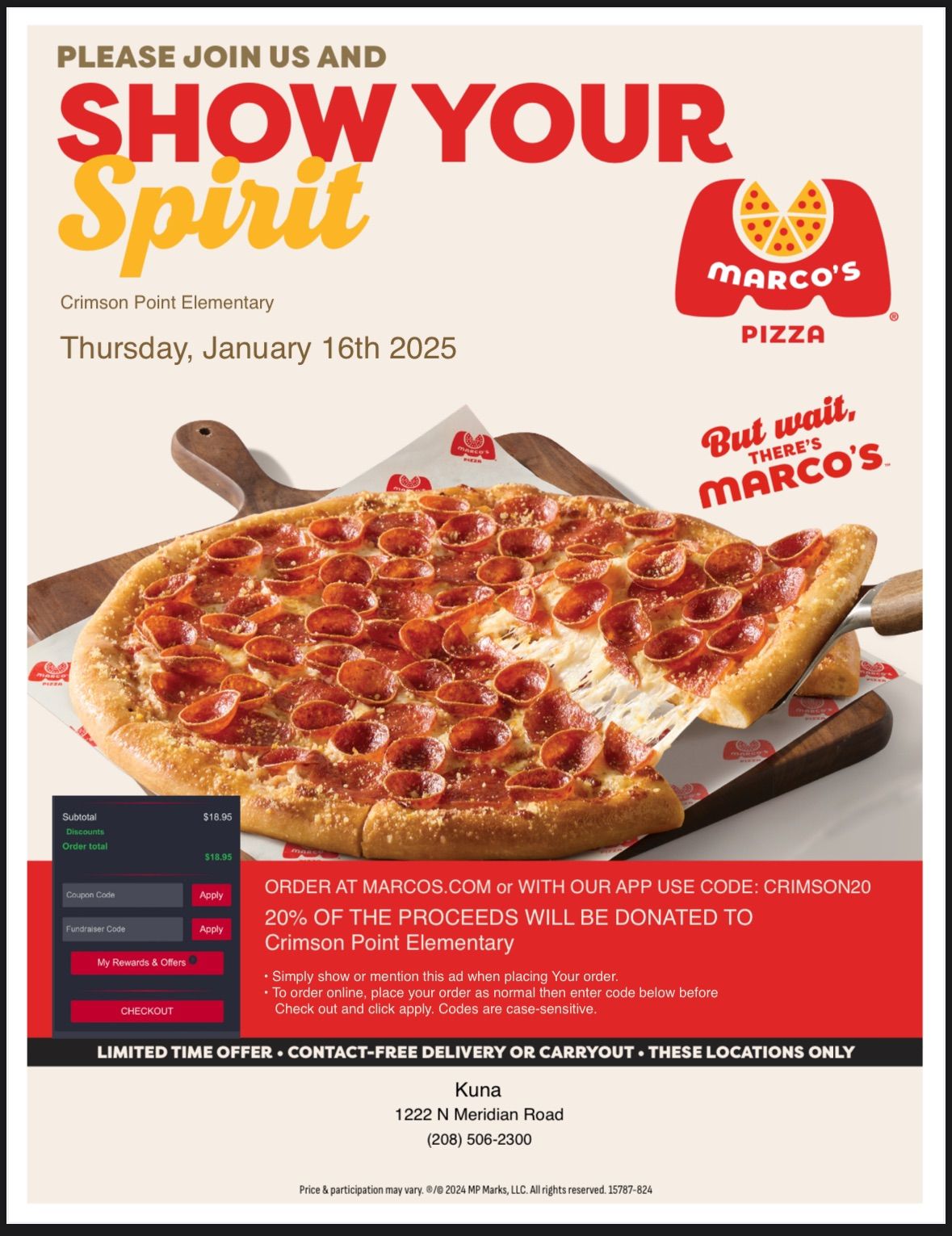 Marcos Pizza -Crimson Point Sunshine Fundraiser 