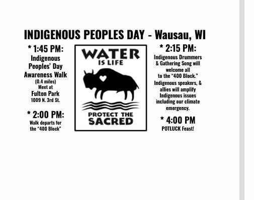 Indigenous People Day Celebration - Wausau