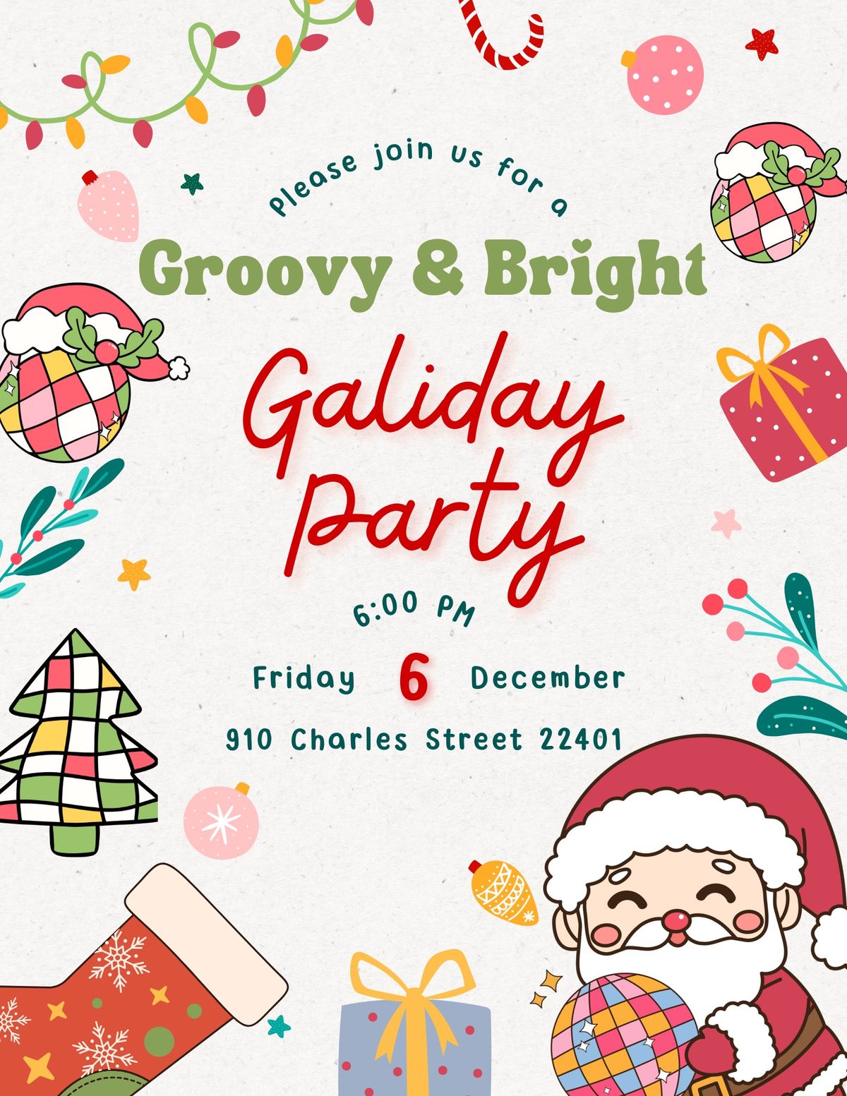 Groovy & Bright Galiday Party