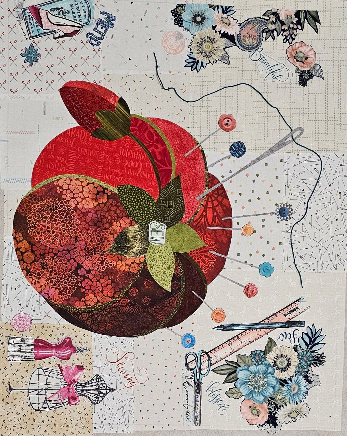 Laura Heine Collage Technique Workshop-Tomato\/Appleton