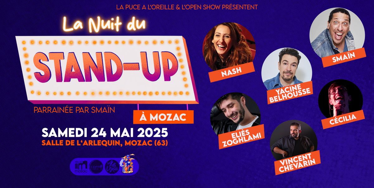 LA NUIT DU STAND-UP : Sma\u00efn + Nash + Yacine Belhousse + Eli\u00e8s Zoghlami | \u00e0 L'Arlequin, Mozac (63)