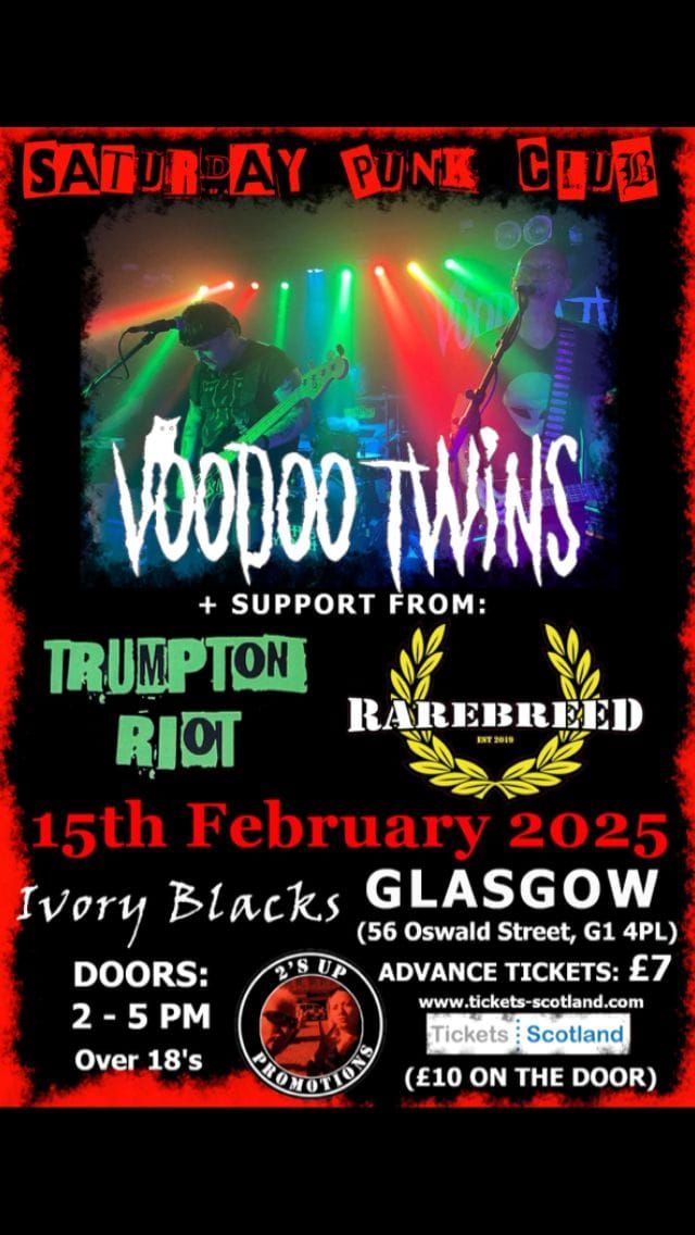 Saturday Punk Club -Valentine's Edition - Voodoo Twins + Trumpton Riot + Rarebreed 