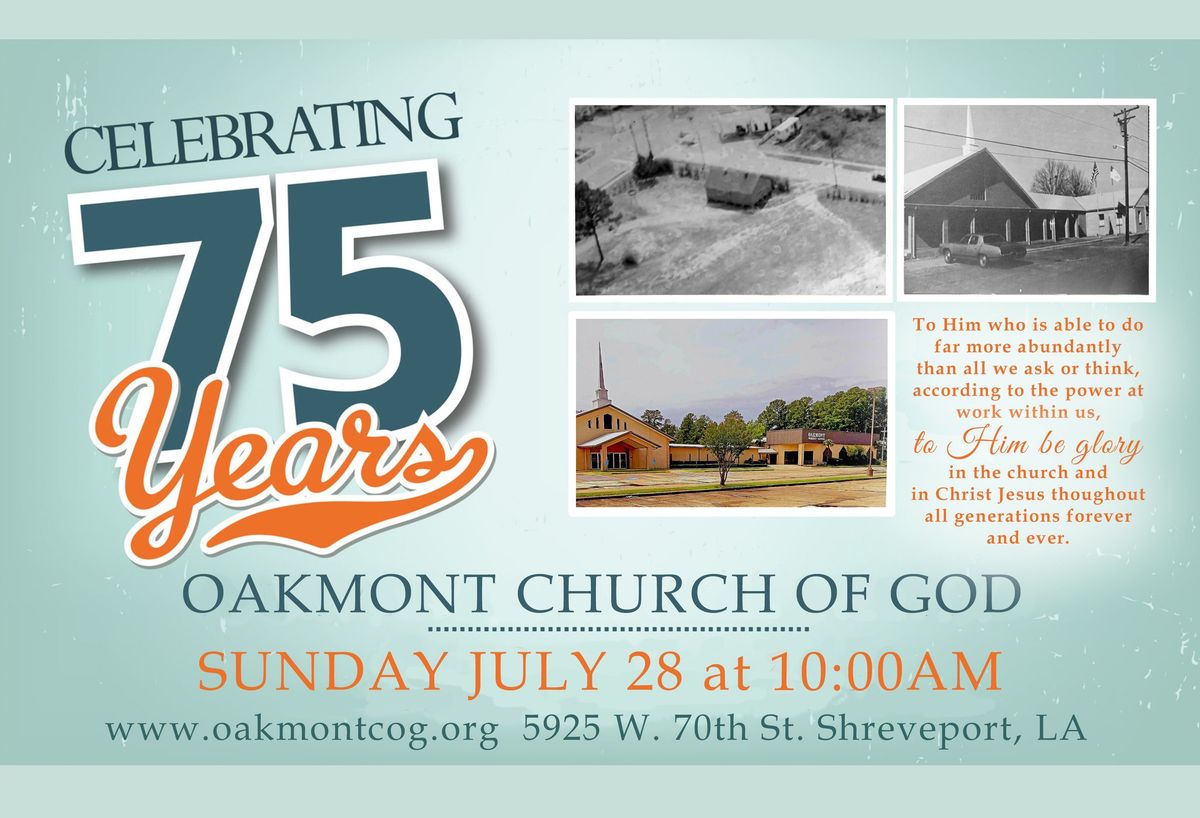 75th Anniversary Celebration for Oakmont Church of God
