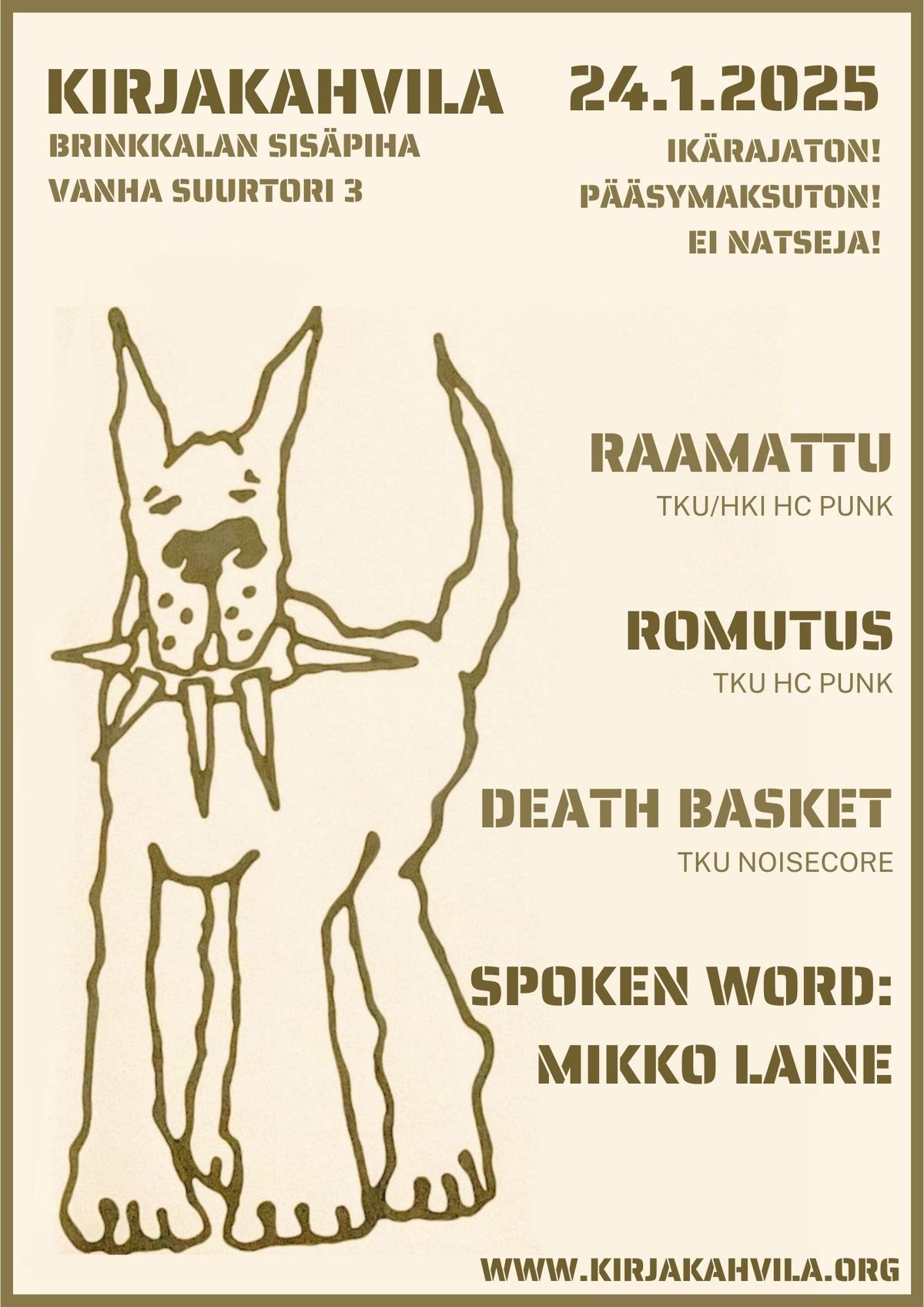 LIVE: Raamattu, Romutus, Death Basket + Spoken word!! (Mikko Laine)