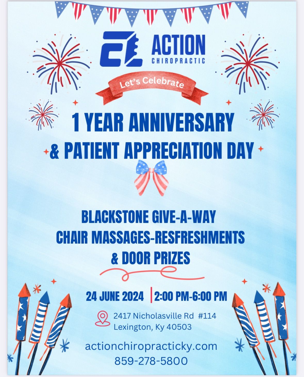 Action Chiropractic's 1 Year Anniversary Celebration