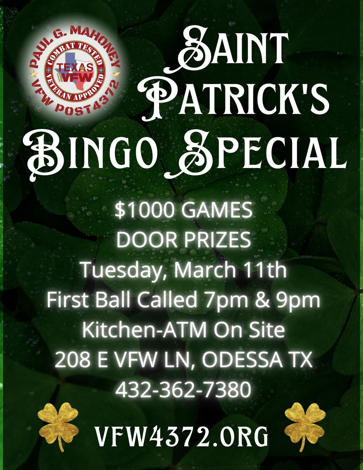 St.Patrick\u2019s Bingo Special