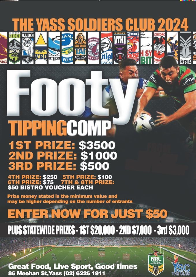 Footy Tipping Comp 2024, 86 Meehan Street, Yass, NSW, Australia, New