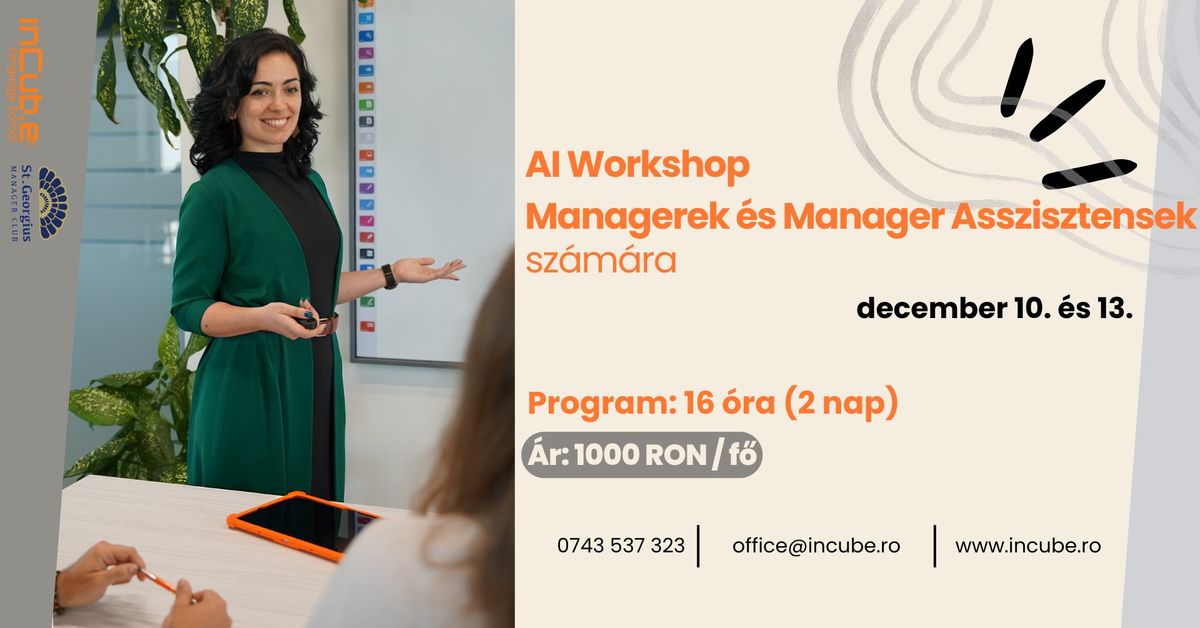 AI Workshop Managerek \u00e9s Manager Asszisztensek sz\u00e1m\u00e1ra