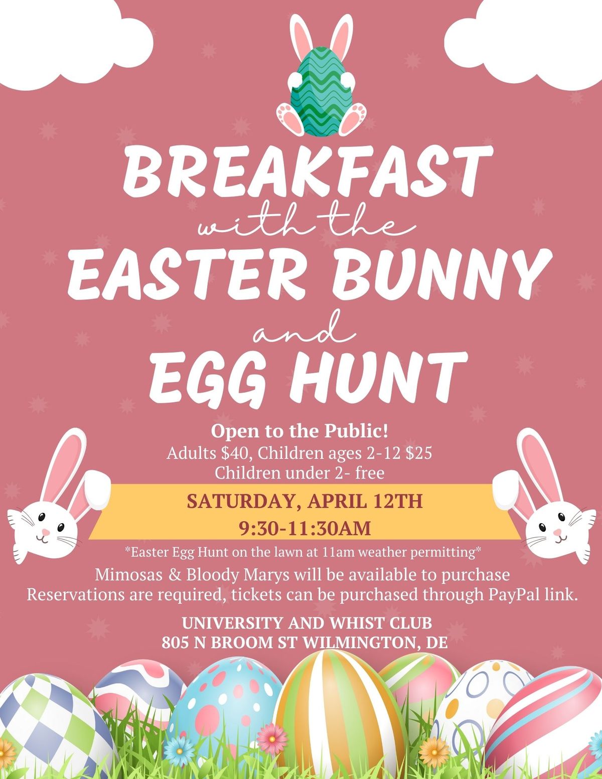 Breakfast with the Easter Bunny and Egg Hunt