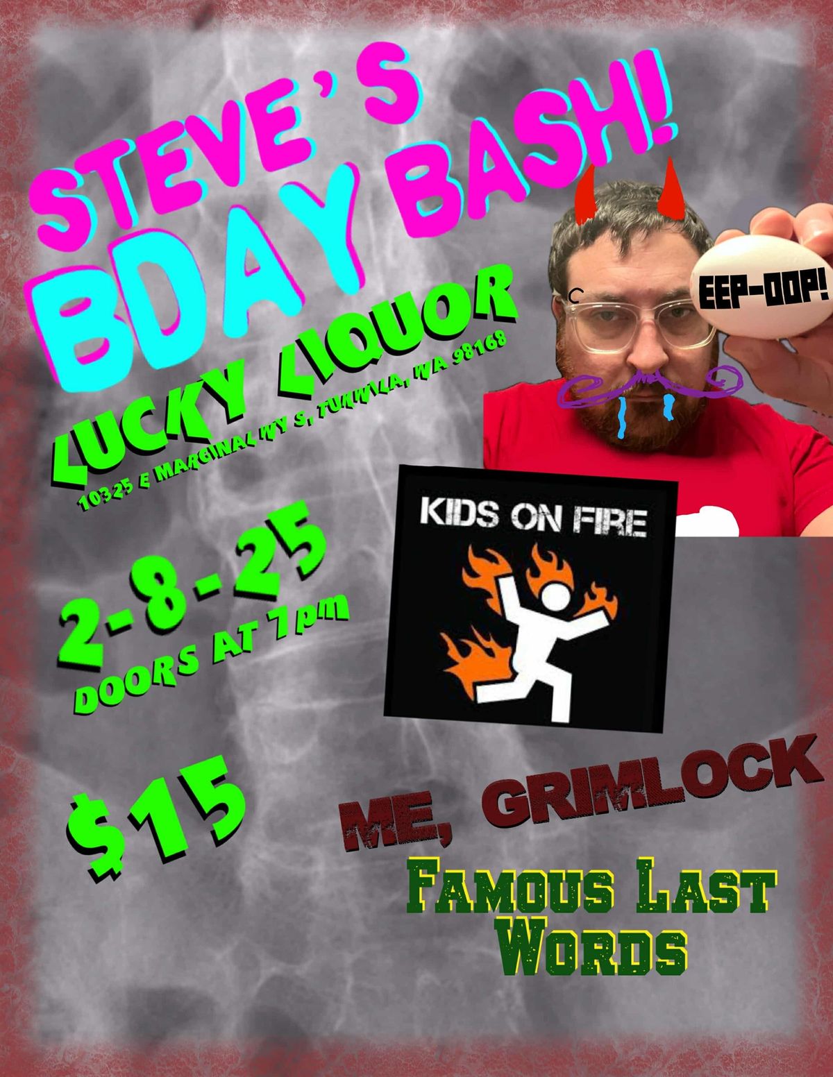 Kids On Fire, Eep-Oop, Me Grimlock @ Lucky Liquor ALL AGES!