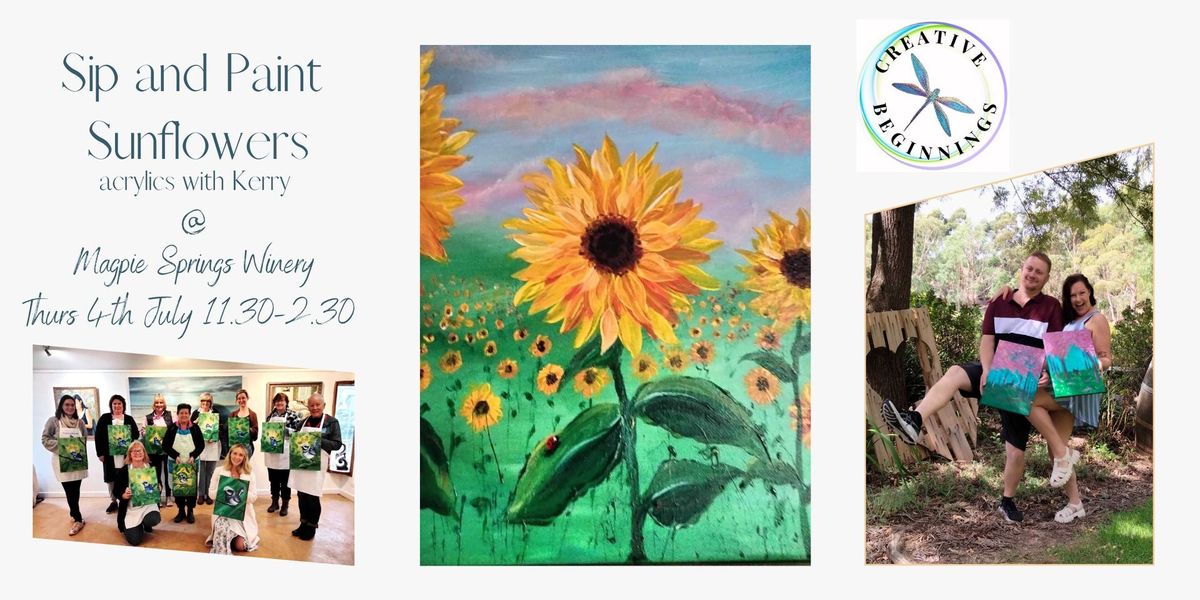 Sip and Paint at Magpie Springs Winery - Sunflowers