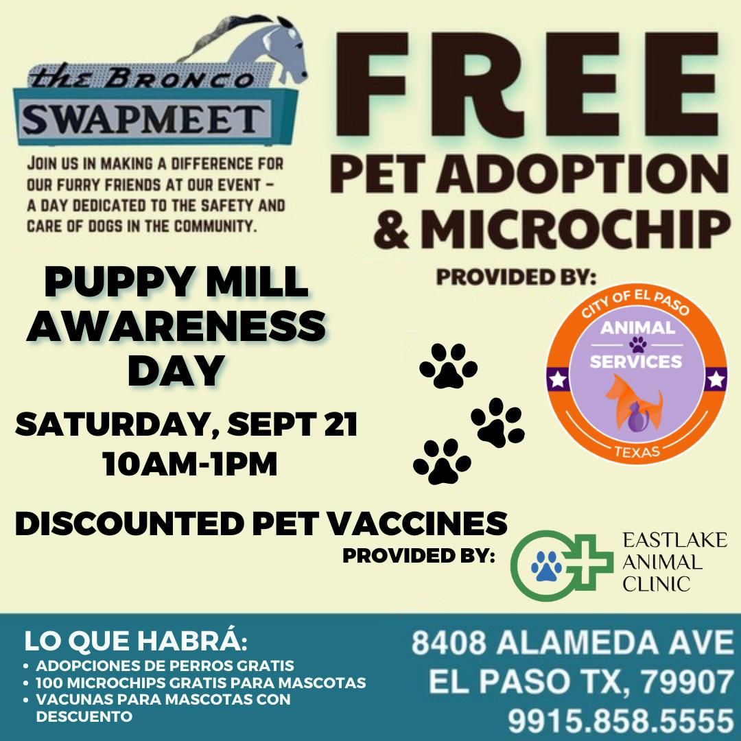 Bronco Swapmeet - Pet Microchips, Pet Adoptions and Low-cost vaccines  