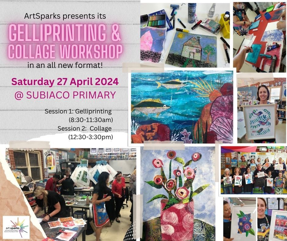 FULL DAY Gelliprinting and Collage Workshop