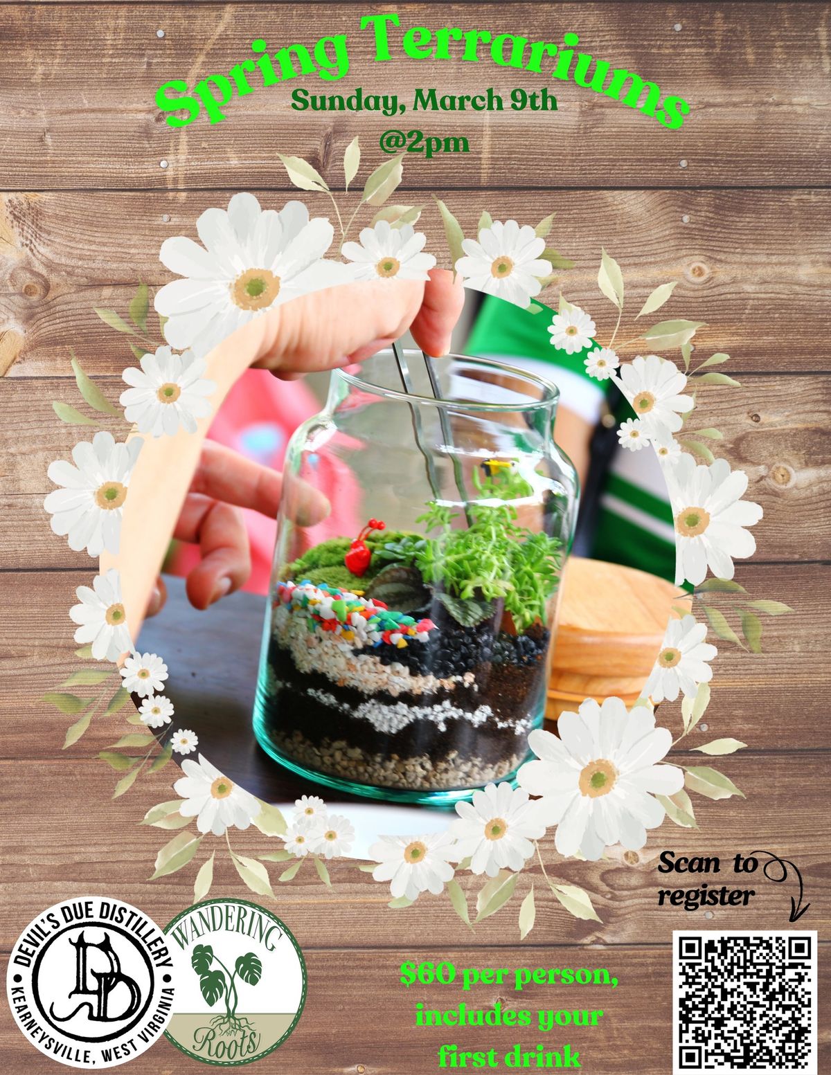 Spring closed terrariums at Devils Due Distillery 3\/9\/25