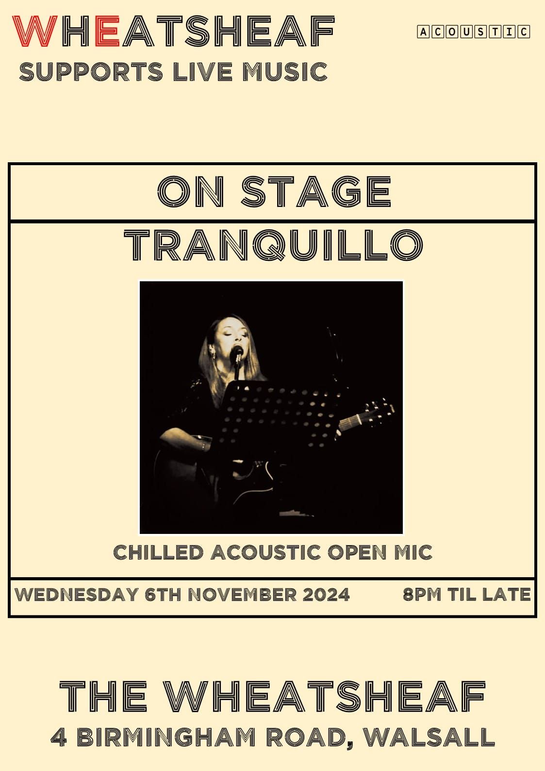 Tranquillo!  Chilled Acoustic Open Mic