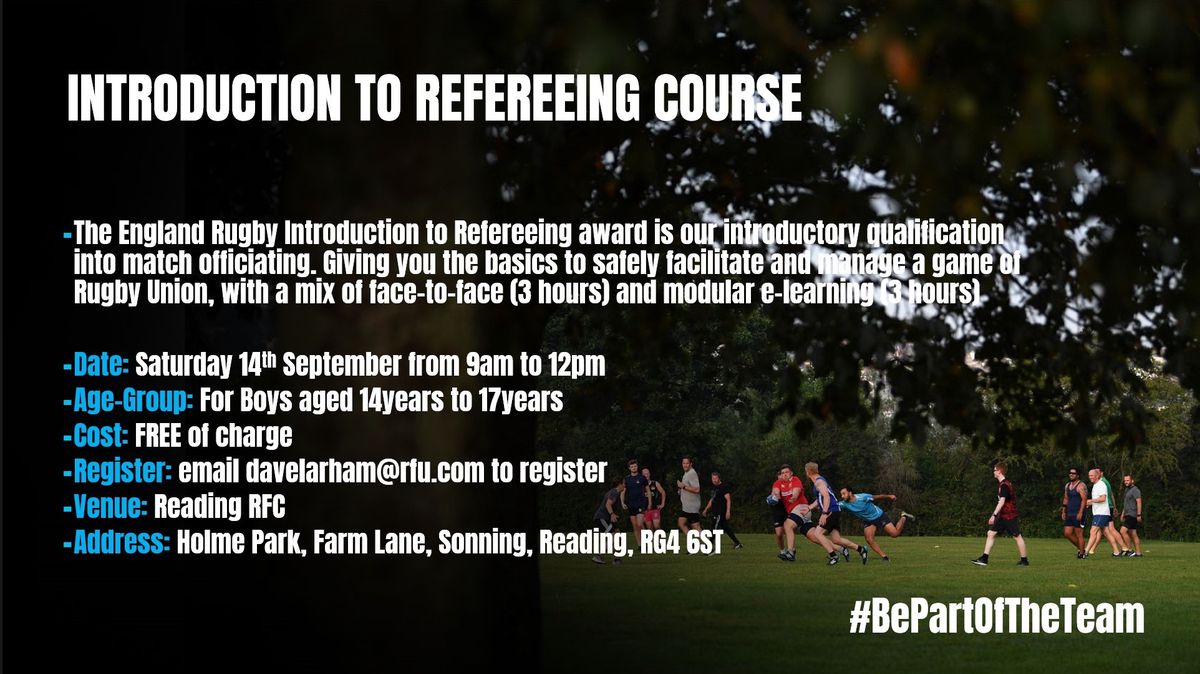 Boys Introduction to Refereeing Course