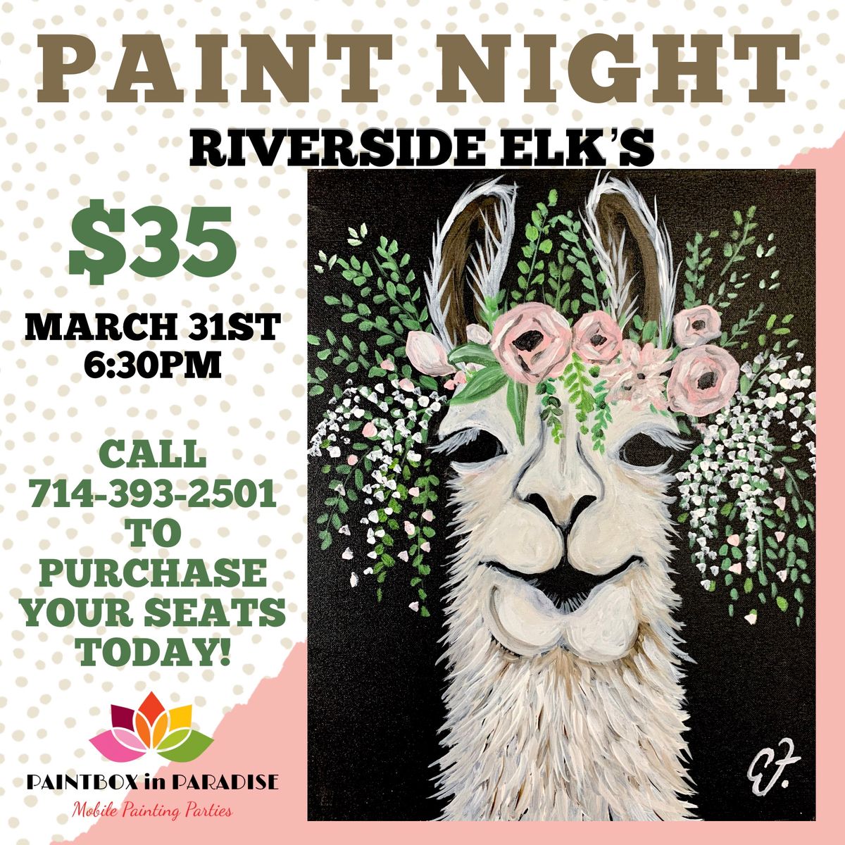 Paint Night @ Riverside Elk\u2019s 