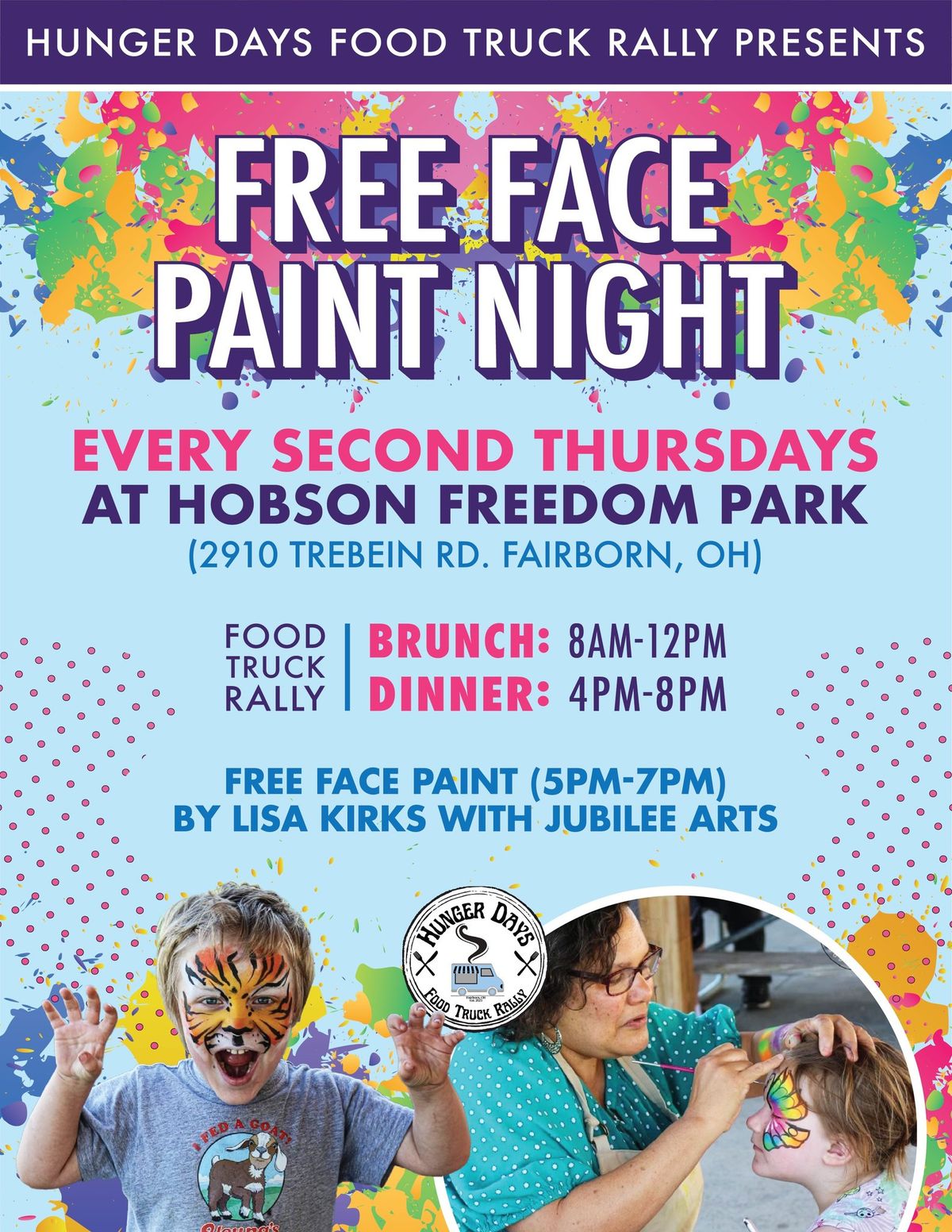 Hunger Days Food Truck Rally: Free Face Paint Night 