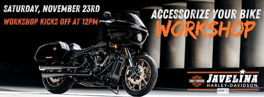 Accessorize Your Bike Workshop & End of Season Sale Blowout on Obsolete Parts & Apparel