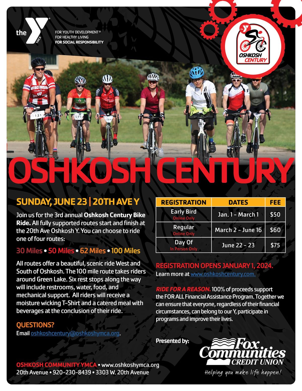 3rd Annual Oshkosh Century Bike Ride