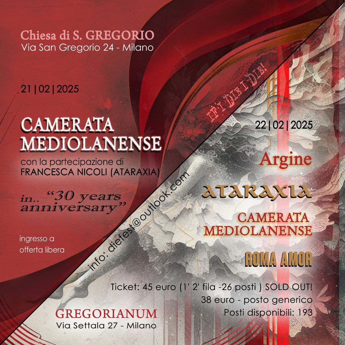 Camerata Mediolanense 30' anniversary \/\/ Argine - Ataraxia - Camerata Mediolanense - Roma Amor live!