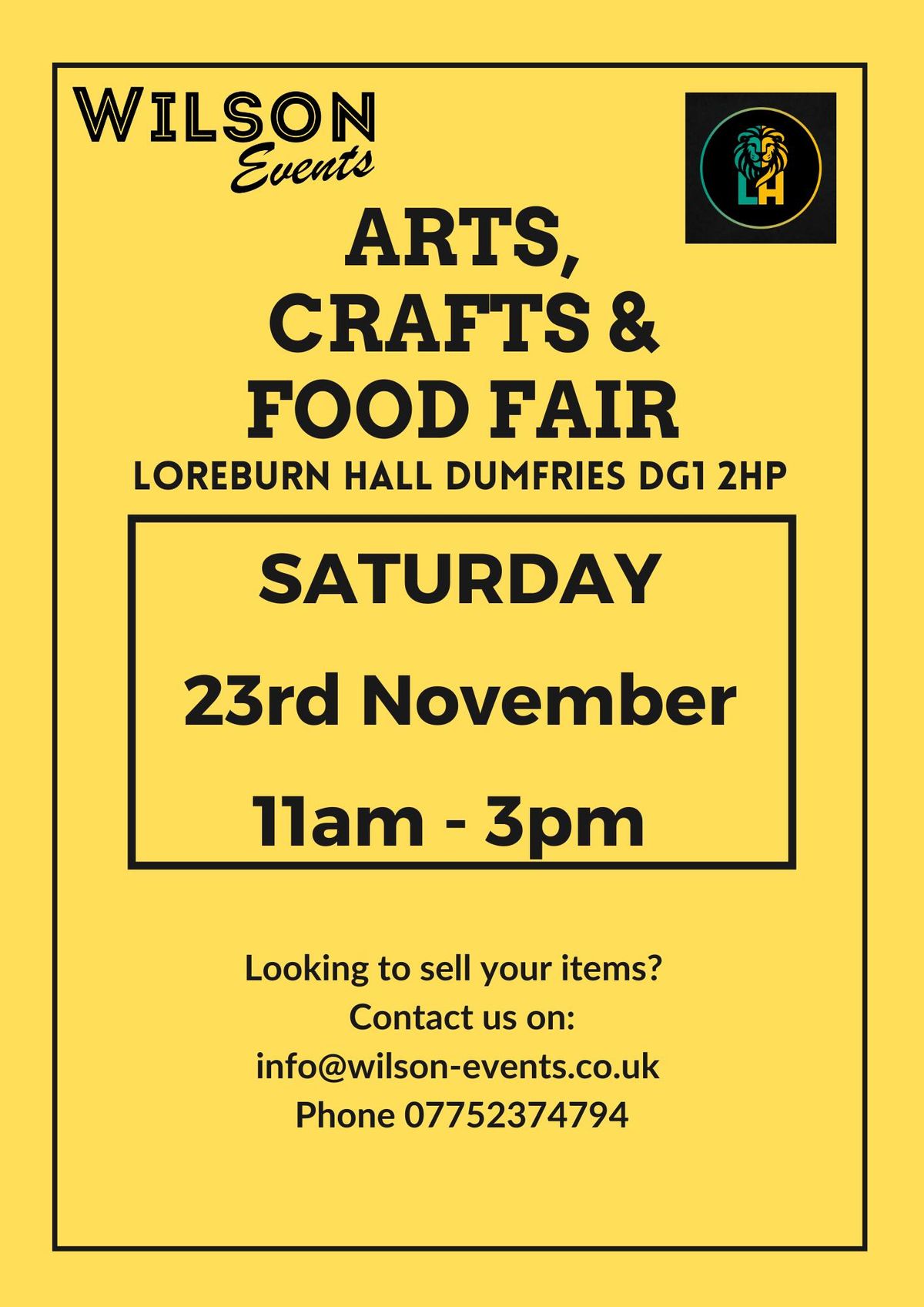 Dumfries Arts, Craft & Food Fair 23\/11\/2024