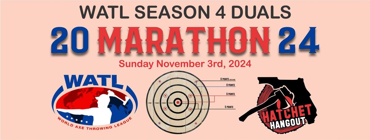 Hatchet Hangout - 2024 WATL Season 4 DUALS Marathon - Axe throwing St Pete