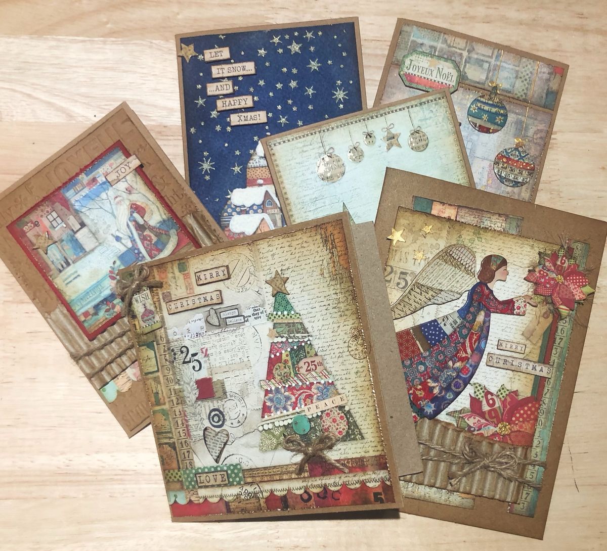 All Day Christmas Card Workshop with Stamperia Christmas Patchwork collection