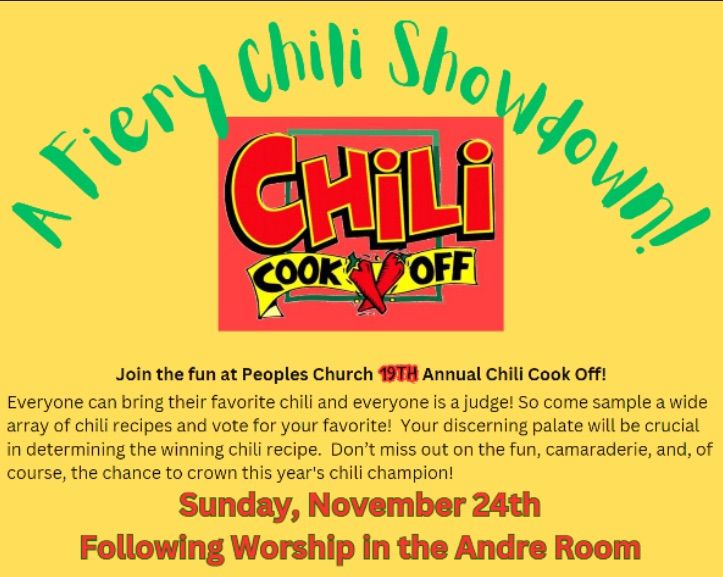 Peoples Church 19th Annual Chili Cook Off