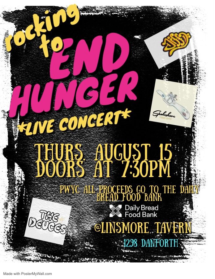 Rockin\u2019 to End Hunger Featuring The Deuces with Spokeshaves and Jiffy Live at the Linsmore Tavern!