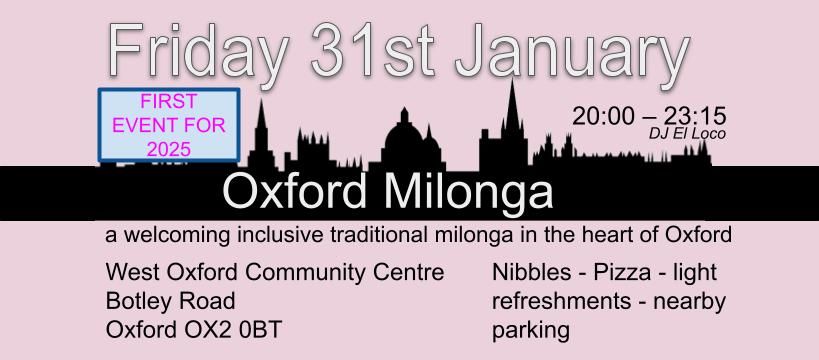 Oxford Milonga - January 2025 Edition