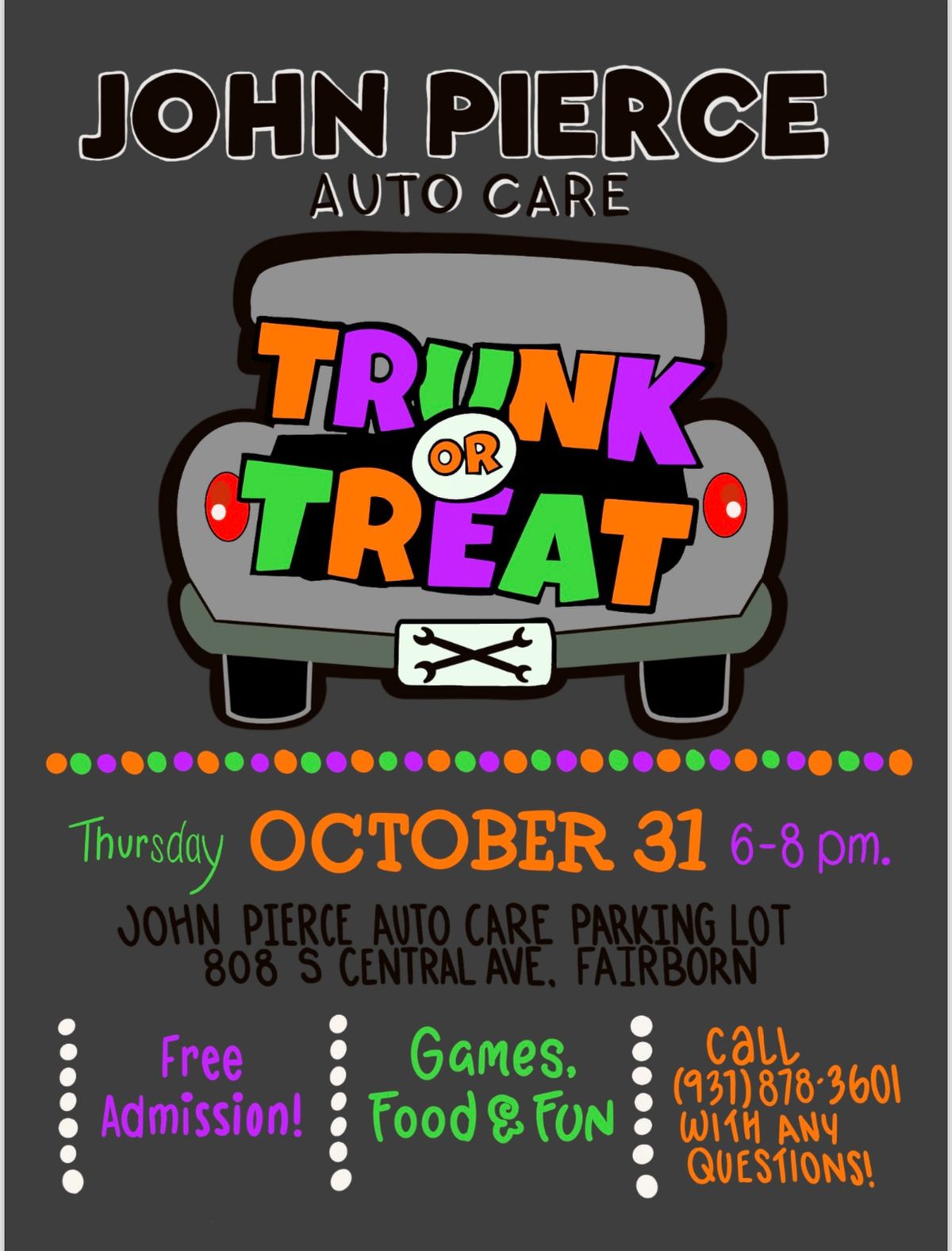 John Pierce Auto Care Trunk-or-Treat