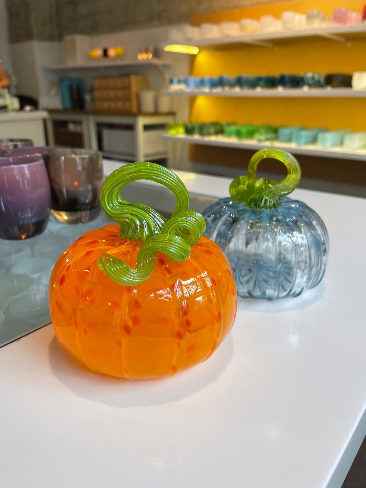 glassybaby pumpkin glassblowing