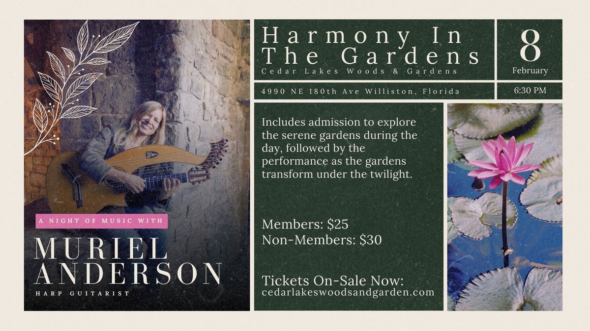 Harmony In The Gardens 2025: Muriel Anderson 