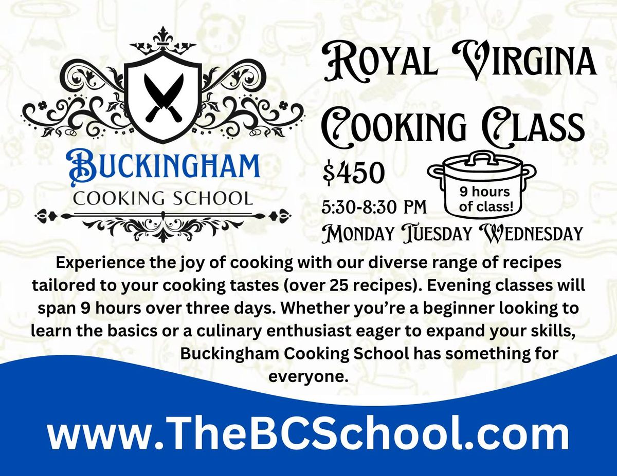 Royal Virginia Cooking Class (for all)