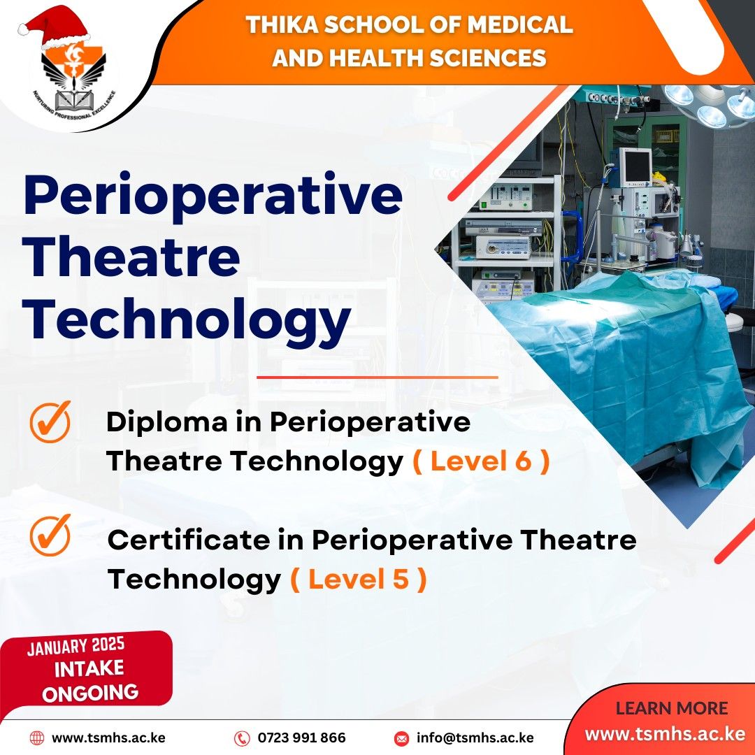 Perioperative Theatre Technology Diploma and Certificate Program January 2025 Intake