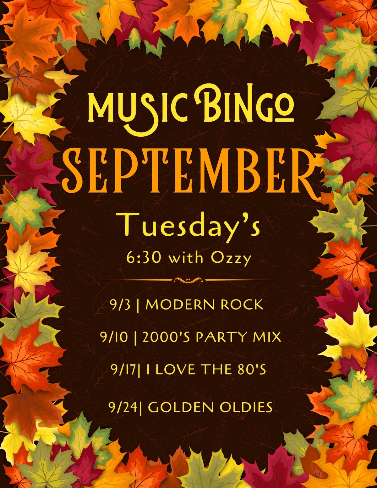 Music Bingo - Golden Oldies 