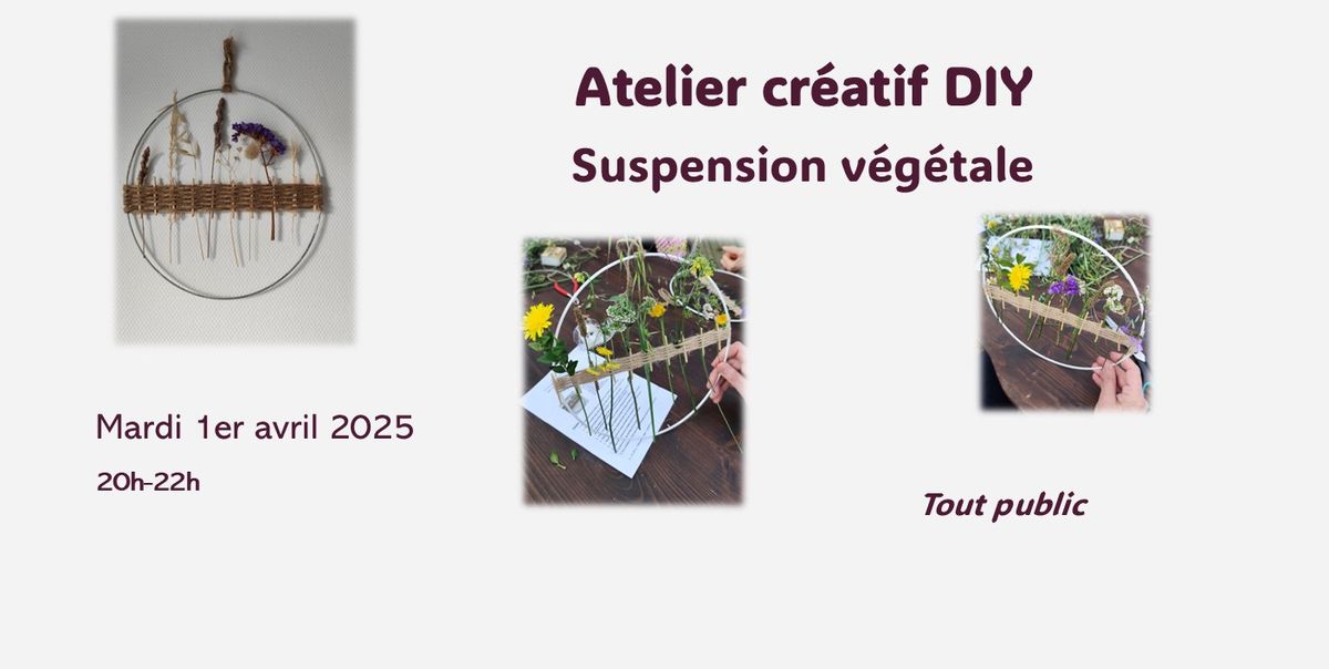 Atelier cr\u00e9atif DIY : Suspension v\u00e9g\u00e9tale