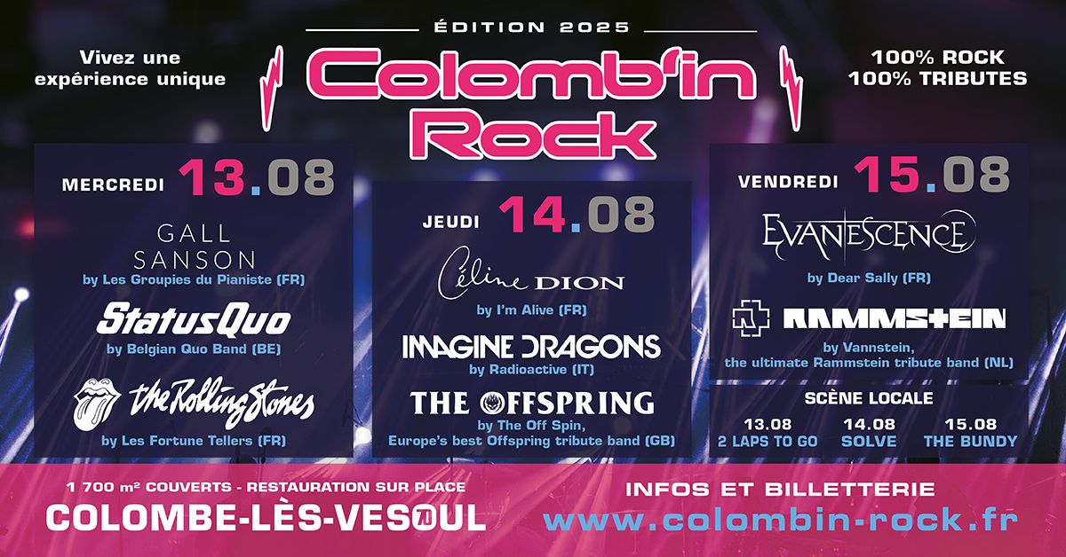 Colomb'in Rock Festival 2025 - Colombe les Vesoul - Haute Saone