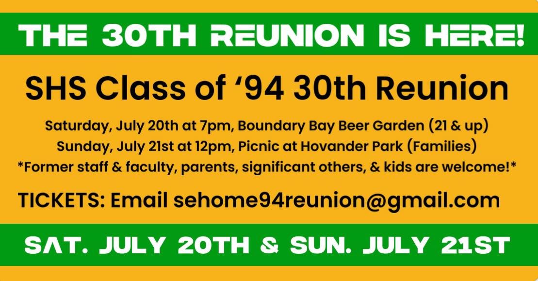 Sehome Class of '94 30th Reunion