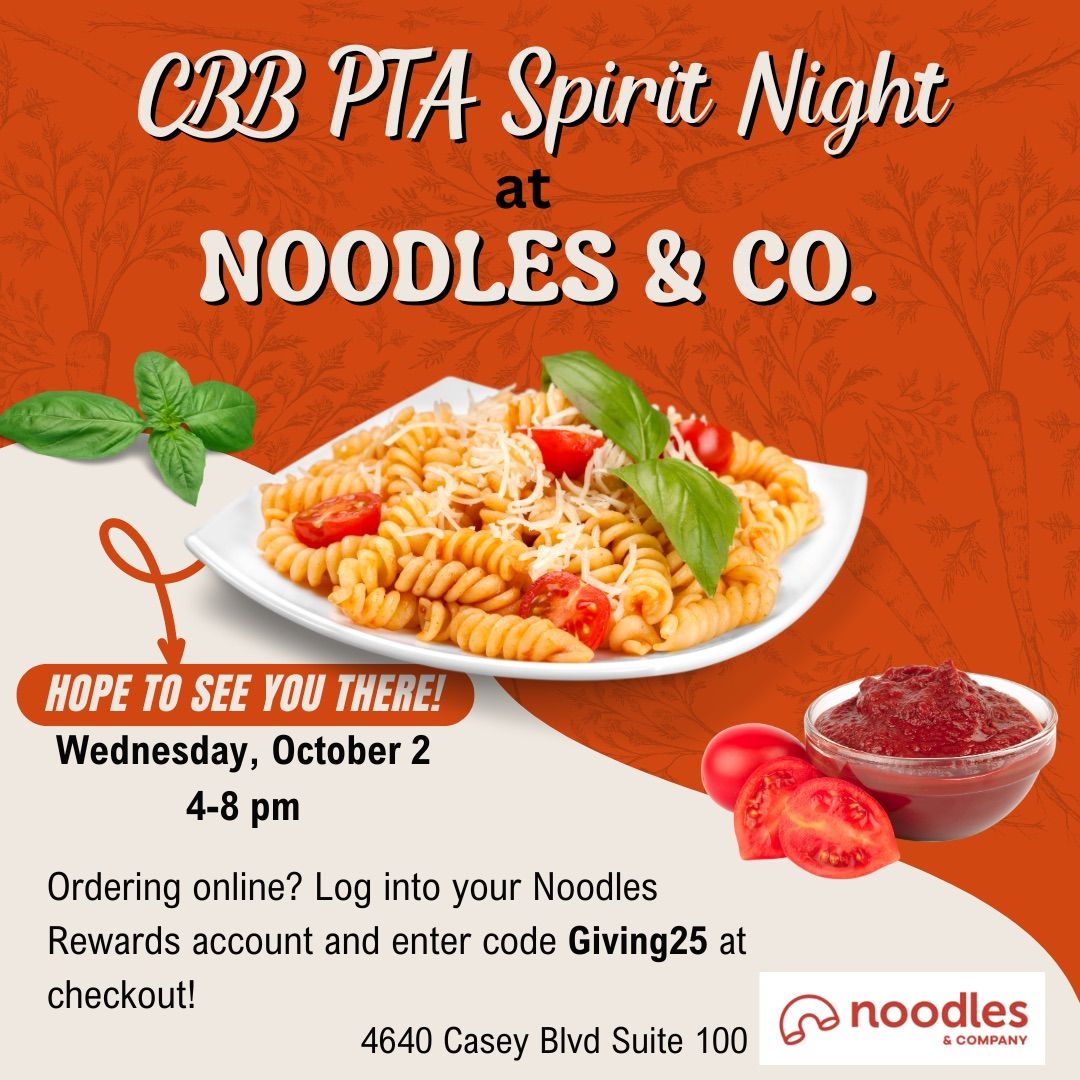 CBB PTA Spirit Night at Noodles