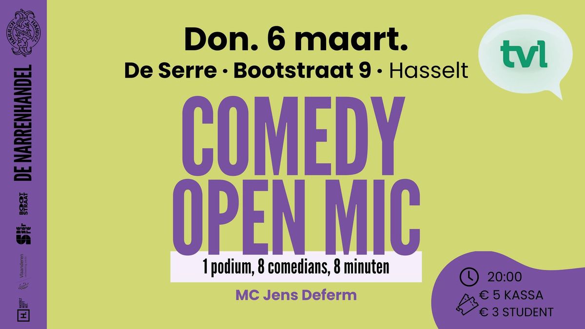 Narrenhandel Open Mic - De Serre, Hasselt