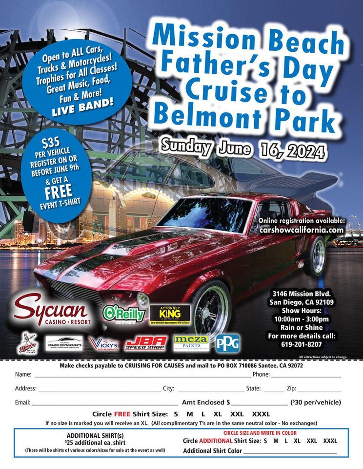 FATHER'S DAY CAR SHOW AT BELMONT PARK! 