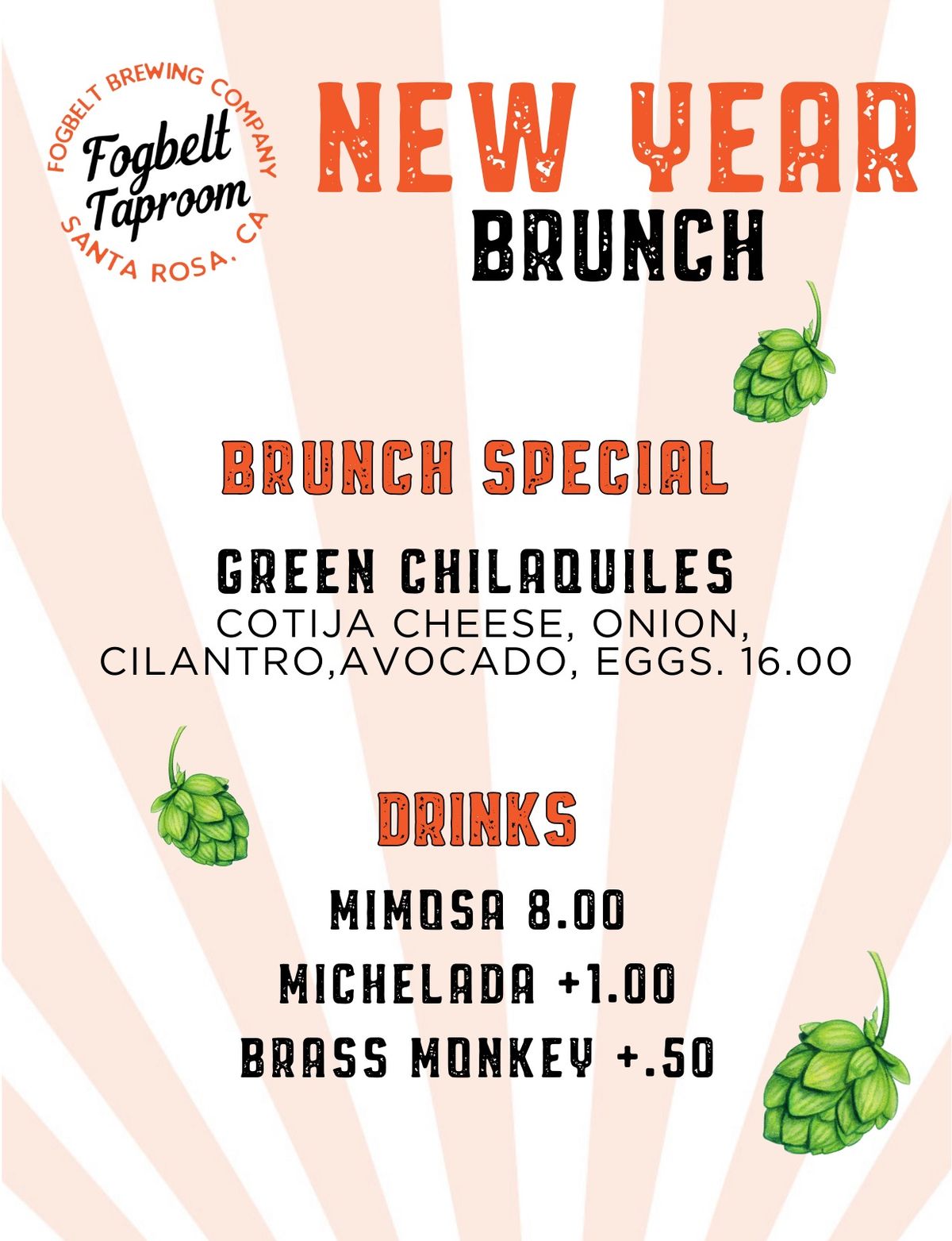 New Year Brunch at the Santa Rosa Taproom 