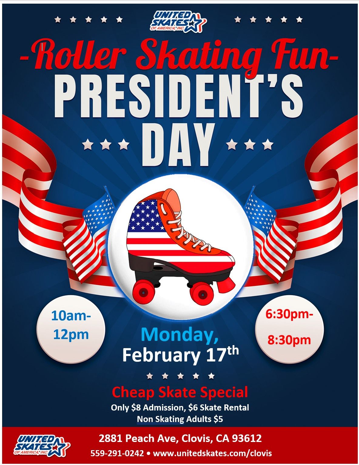 President's Day Affordable Family Fun Skates 