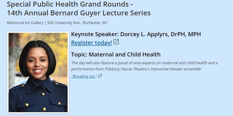 Special Public Health Grand Rounds: Bernard Guyer Lecture 