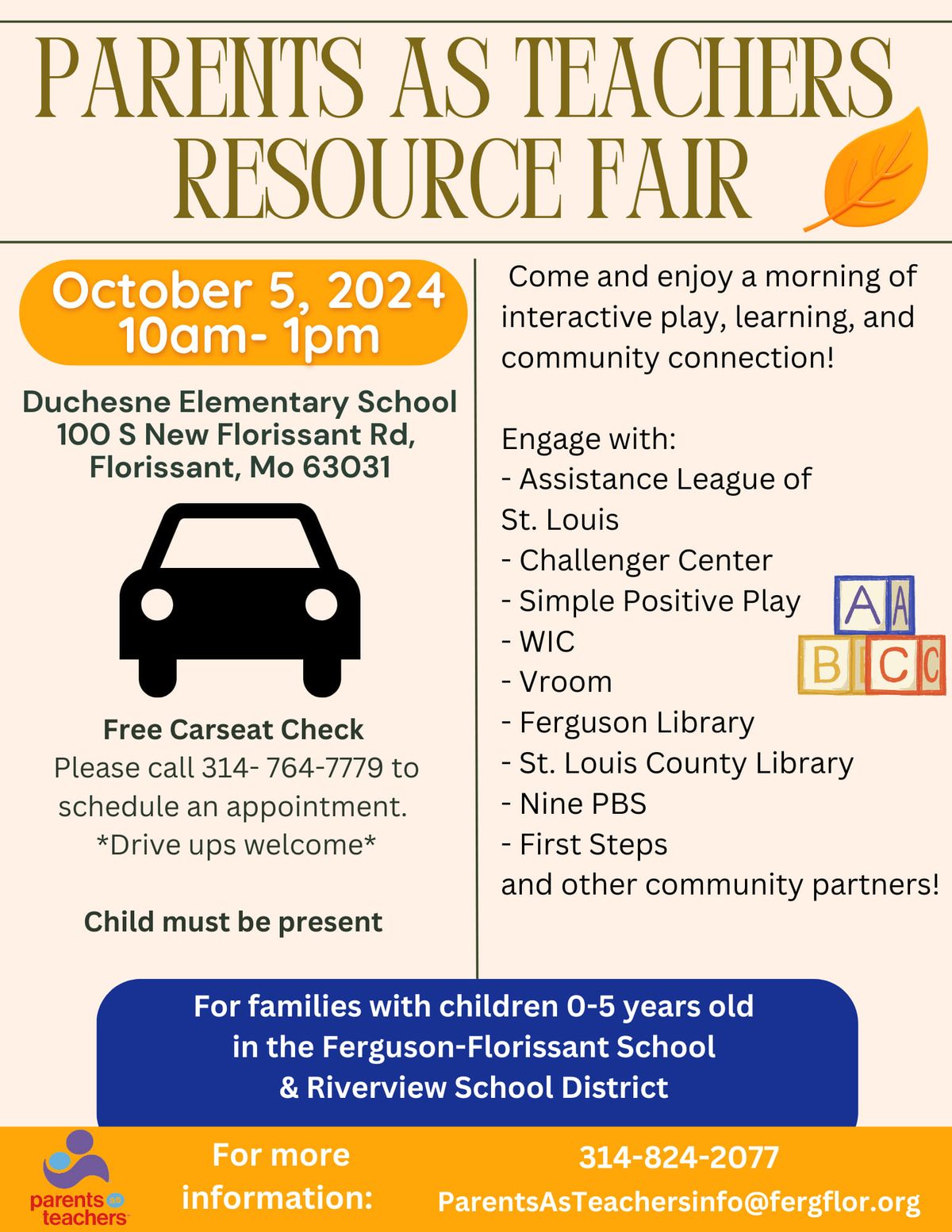 Parents as Teachers Resources Fair