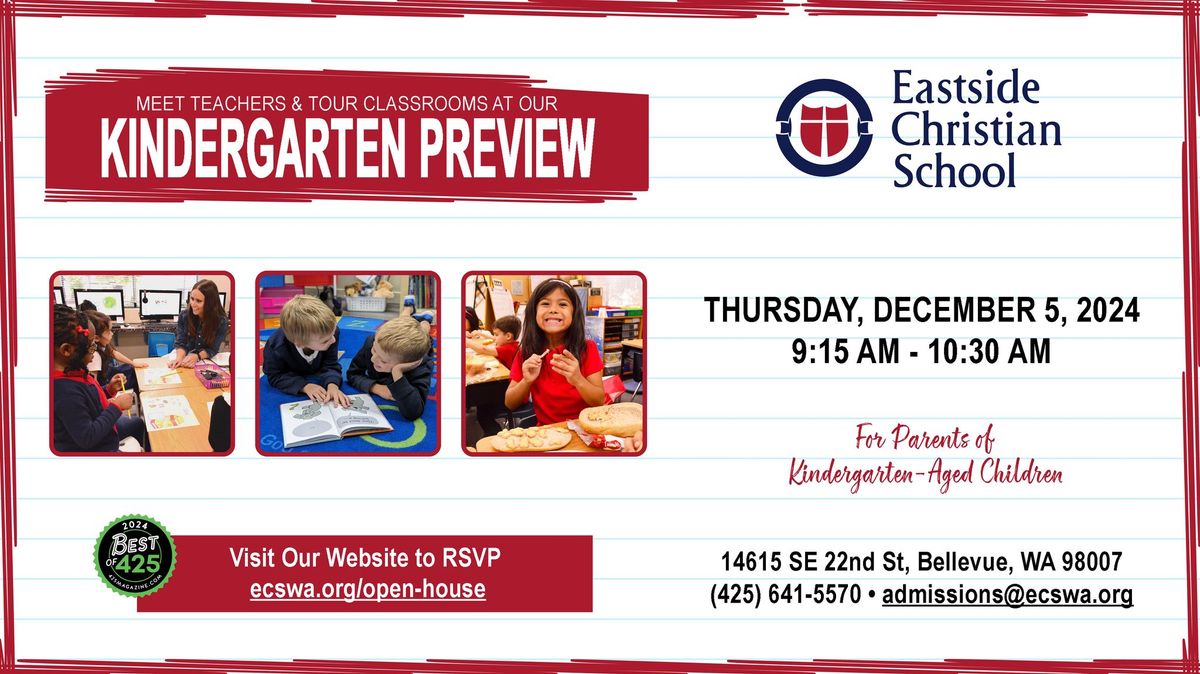 Eastside Christian School Kindergarten Preview & Open House